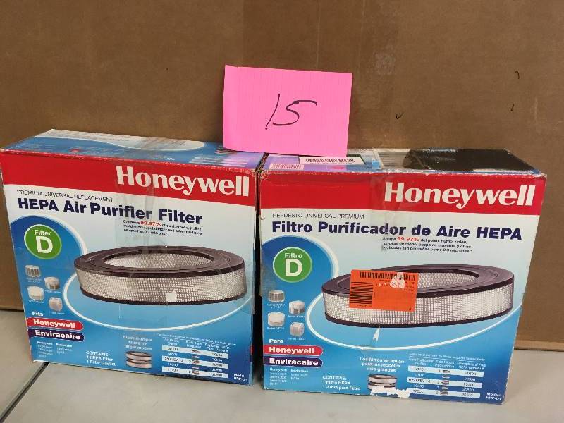 lot 15 image: Honeywell Unirversal HEPA Replacement Filter D, 1Pack, 1 each - Lot of 2 never used