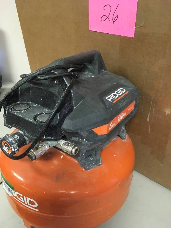 lot 26 image: Ridgid 6 Gallon Pancake Air Compressor