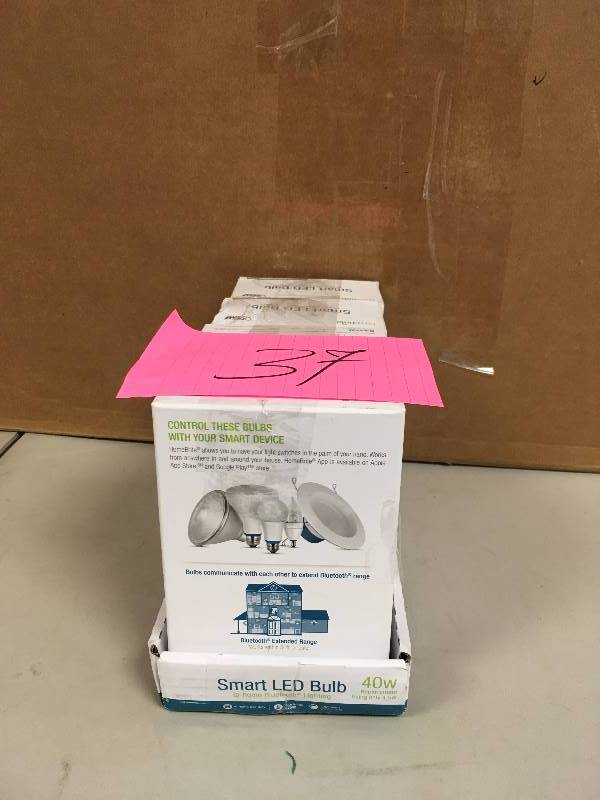 lot 37 image: Home Brite B10 Flame Tip SMART LED Bulbs - Lot of 4
