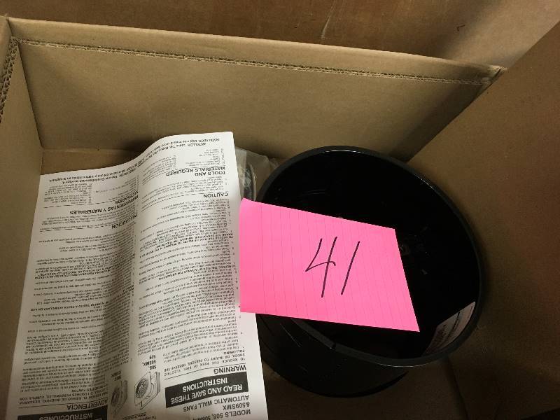 lot 41 image: 180 CFM Through-the-Wall Exhaust Fan with OnOff Switch open box