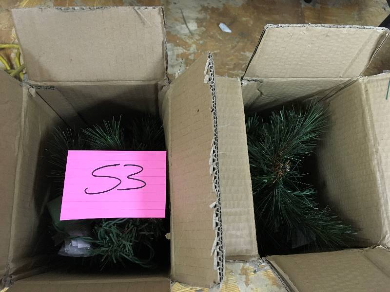 lot 53 image: 32 in. Pre-Lit LED Wesley Pine Swag x 133 Tips with 35 Plug-In IndoorOutdoor Warm White LED Lights - Lot of 2