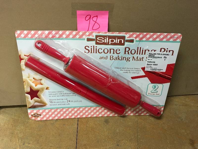lot 98 image: Sil-pin Silicone Rolling Pin and Baking Mat