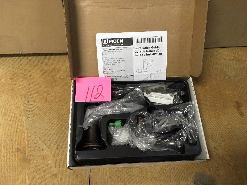 lot 112 image: MOEN Dartmoor Oil-rubbed Bronze Widespread Bathroom Faucet