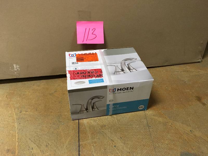 lot 113 image: MOEN Darcy 4 in. Centerset 2-Handle Bathroom Faucet in Spot Resist Brushed Nickel, Spot Resist Brushed Nickel - Eco