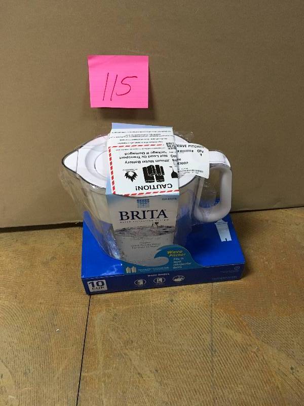 lot 115 image: Brita Wave 10 Cup Water Pitcher Plus 2 Advance Filters