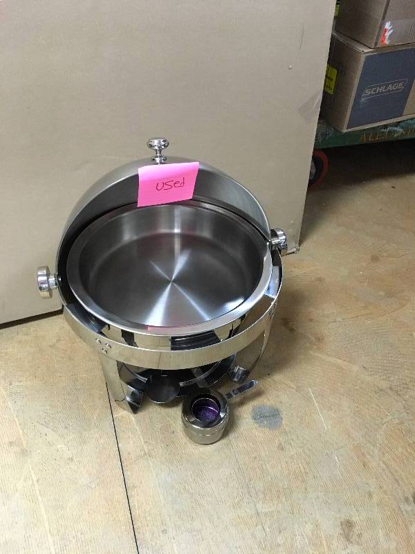 lot 116 image: USED Tramonina 6-Quart  Chafing Dish Bufetera Commercial Stainless Steel