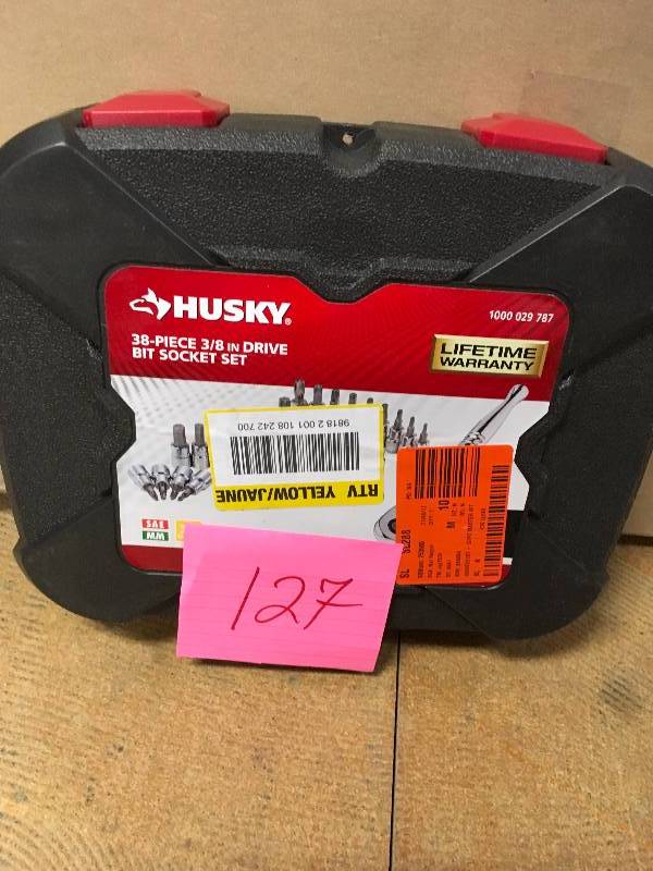 lot 127 image: Husky 38 in. Drive Master Bit Socket Set (37-Piece)