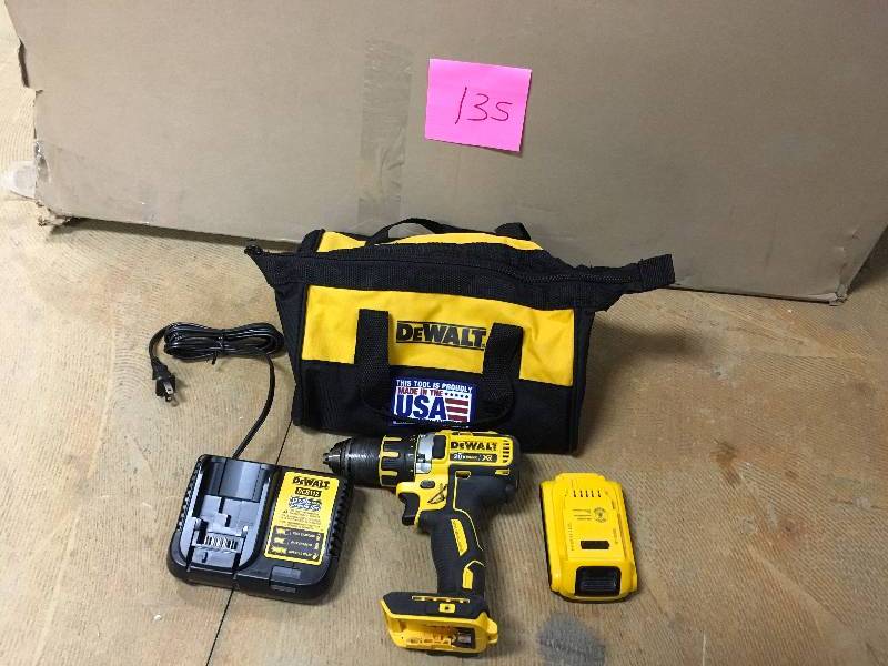 lot 135 image: DeWalt DCD777C2 20V MAX Cordless Lithium-Ion Compact Brushless Drill Driver Kit