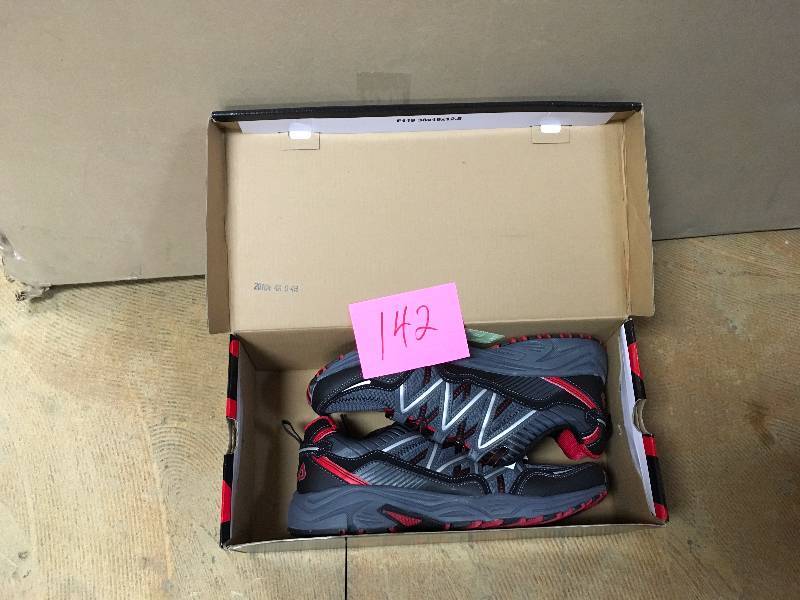 lot 142 image: Mens Fila Headway 6 Trail Shoe CaslerockBlack.Fila Red size 10 new