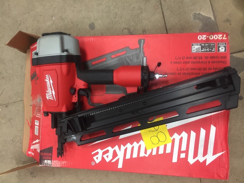 lot 86 image: Milwaukee 3-12 in. Full Round Head Framing Nailer used in like new condition