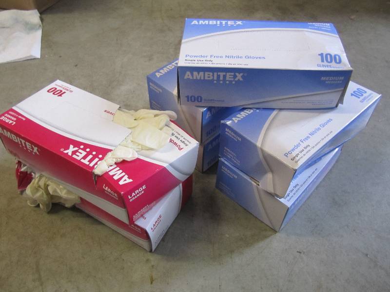 lot 27 image: 7 Boxes of Nitrile Gloves 4 Medium ...