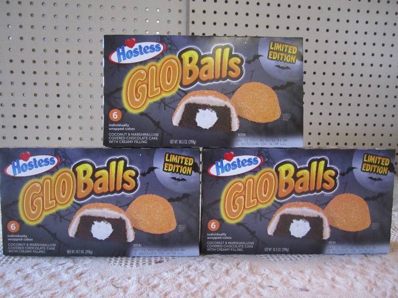 lot 56 image: 3 Boxes Hostess Glo Balls Best by N...