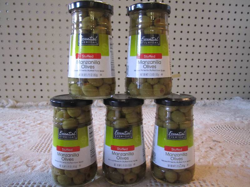 lot 69 image: Lot of 5 Jars Stuffed Manzanilla Ol...