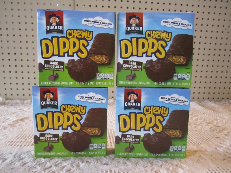 lot 124 image: 4 Boxes Chewy Dipps Dark Chocolate ...