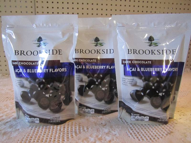 lot 139 image: 3 Bags Brookside Dark Chocolate Cov...