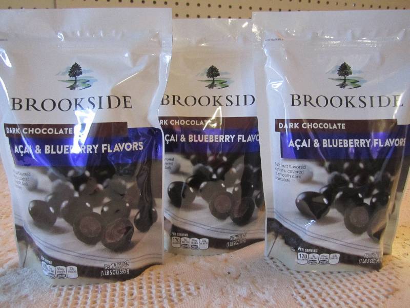 lot 143 image: 3 Bags Brookside Dark Chocolate Cov...