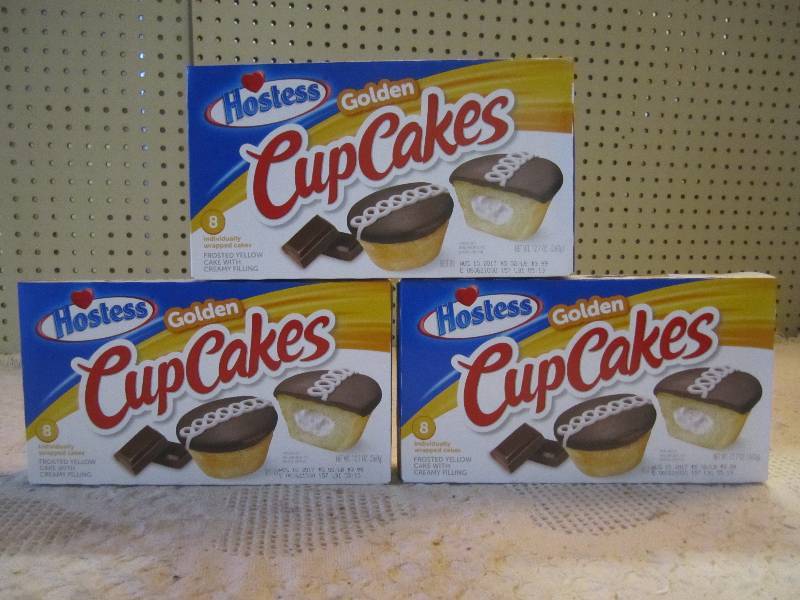 lot 144 image: 3 Boxes Hostess Golden Cup Cakes Be...