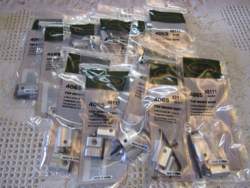lot 298 image: Lot of 12 Weaver Scope Top Mount Ba...
