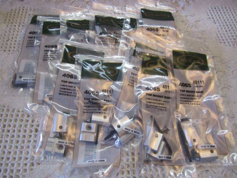 lot 300 image: Lot of 12 Weaver Scope Top Mount Ba...