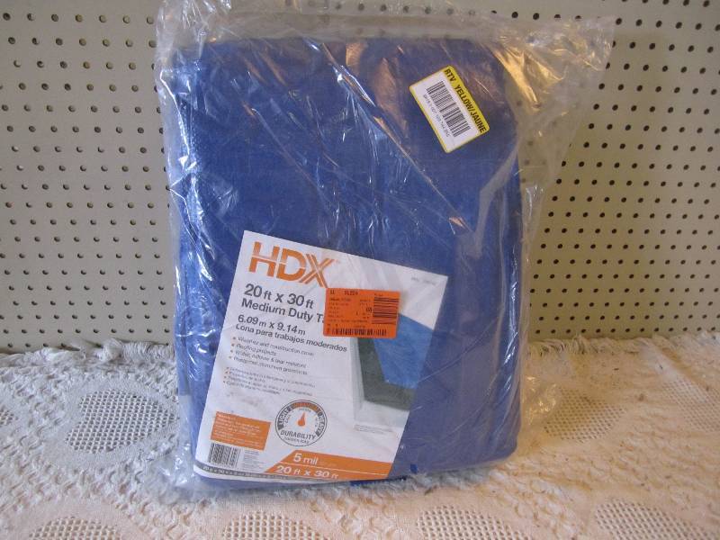 lot 314 image: 20 ft x 30 ft Medium Duty Tarp Blue...