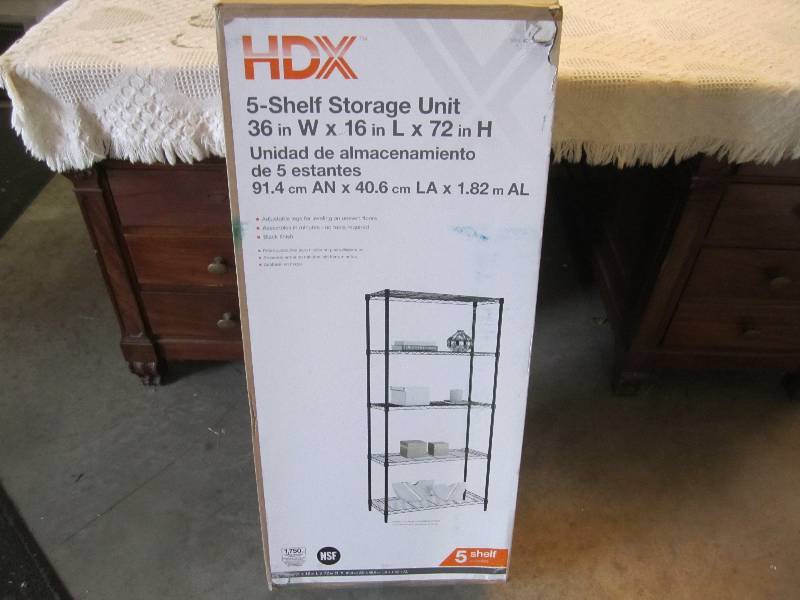 lot 316 image: HDX 5-Shelf Storage Unit 16 x 36 ...