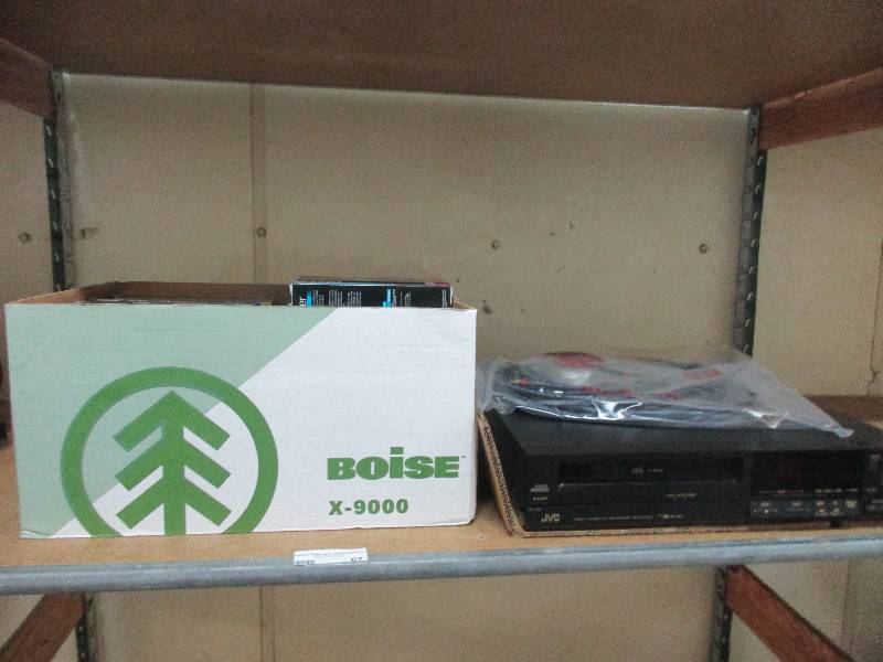 lot 67 image: VHS player and box of tapes