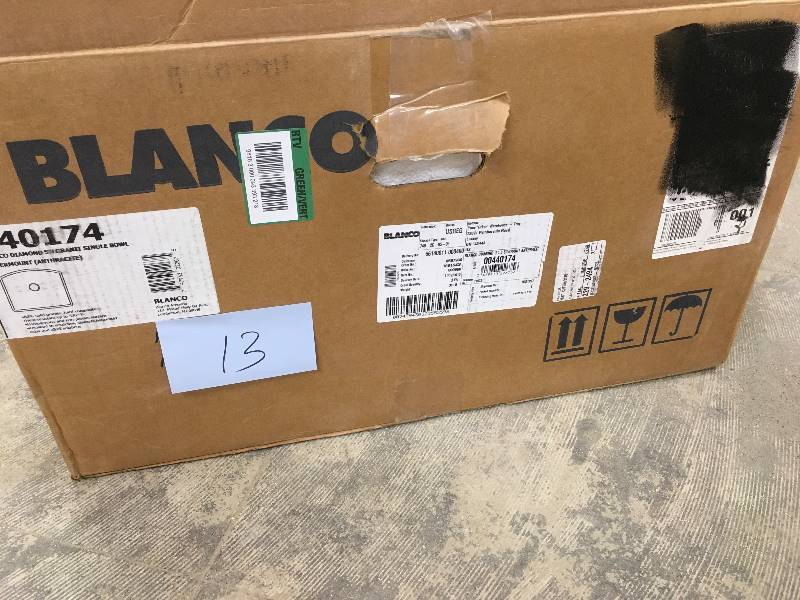 lot 13 image: Blanco 441468 Diamond 20.813 x 24 Single-Basin Granite Undermount Residential Kitchen Sink open box never used