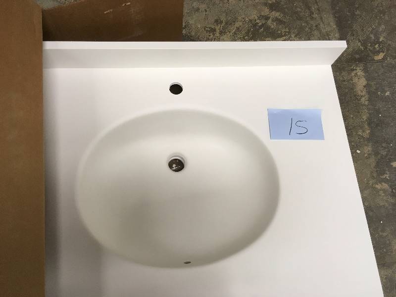 lot 15 image: Swanstone Everyday Essentials 31 Ellipse Vanity Top, White open box never used