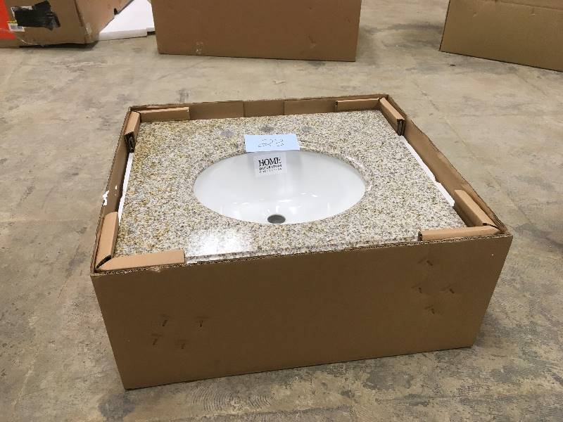 lot 23 image: Pegasus Granite 25 Vanity Top with Sink open box never used