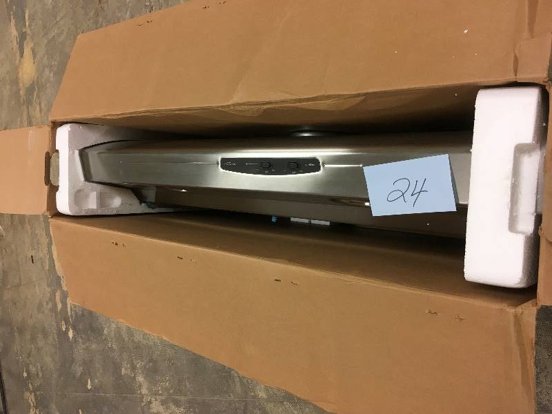 lot 24 image: NuTone Allure I Series 42 in. Concertible Range Hood in Stainless Steel open box never used