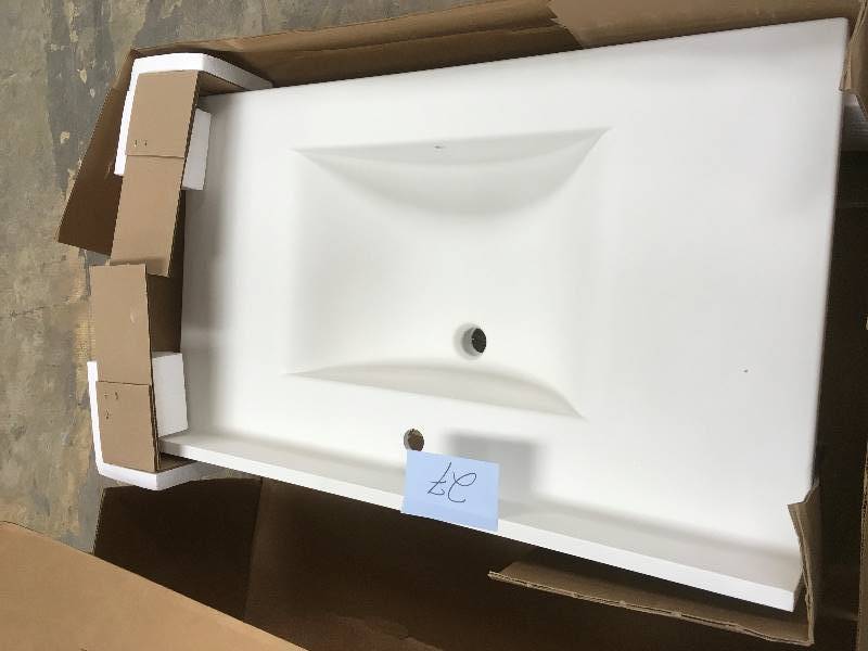lot 27 image: Swanstone Metropolitan 37 Contour Vanity Top, White open box never used