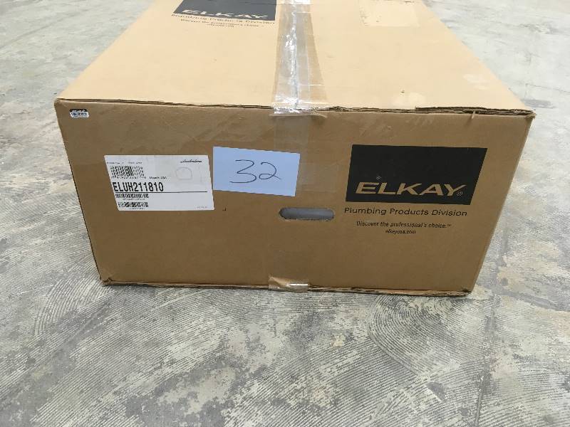lot 32 image: Elkay ELUH211810 Harmony 21-118 x 23-12 Single Basin Undermount Stainless Steel open box never used