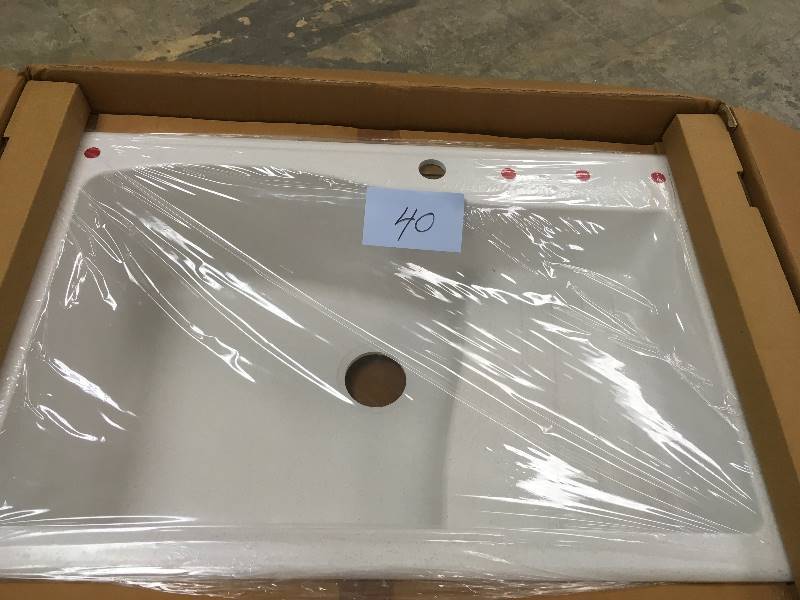 lot 40 image: Swanstone Large Granite Single Ascend Bowl Kitchen Sink - Finish - Bianca open box never used