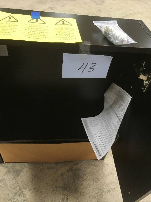 lot 43 image: Glacier Bay Del Mar 20-12 in. W x 25-35 in. H x 7-12 in. D Over the Toilet Bathrrom Storage Wall Cabinet open box never used