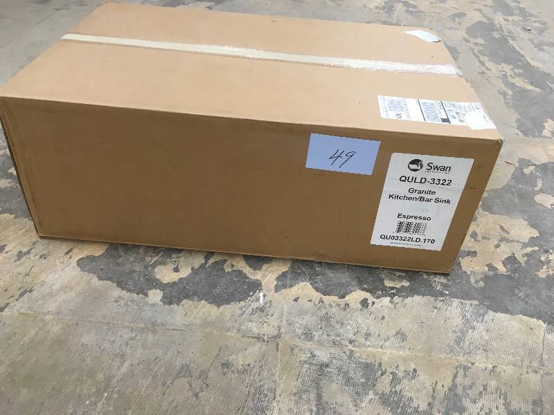 lot 49 image: Swanstone Granite Low Divide Bowl 33 X 22 Double Undermount Kitchen Sink open box never used