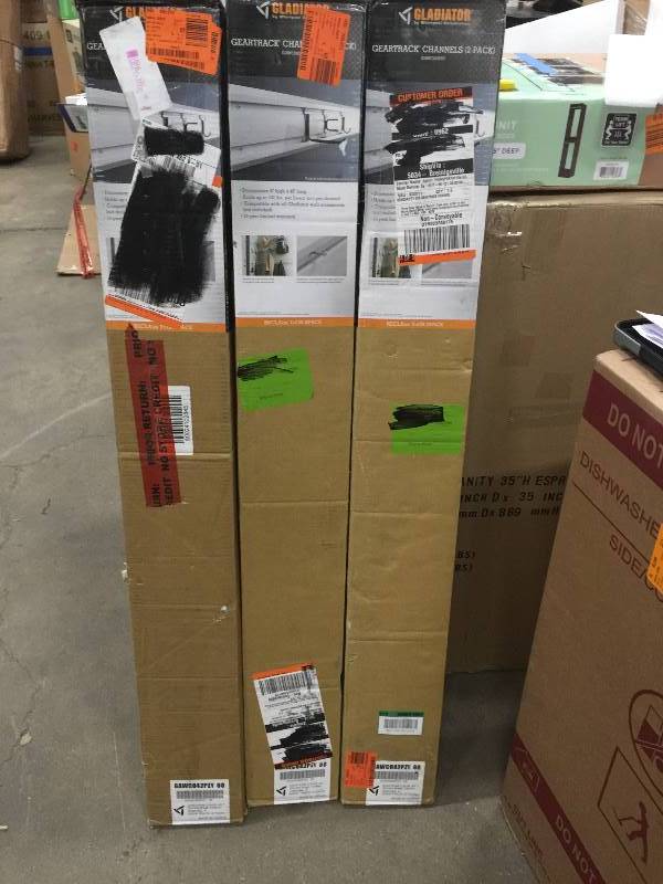 lot 66 image: Gladiators Geartrack Channels (2-Pack) Lot of 3 open box never used