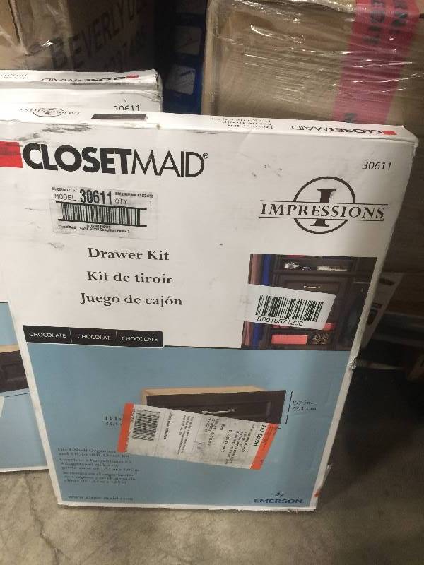 lot 93 image: ClosetMaid Drawer Kit open box never used