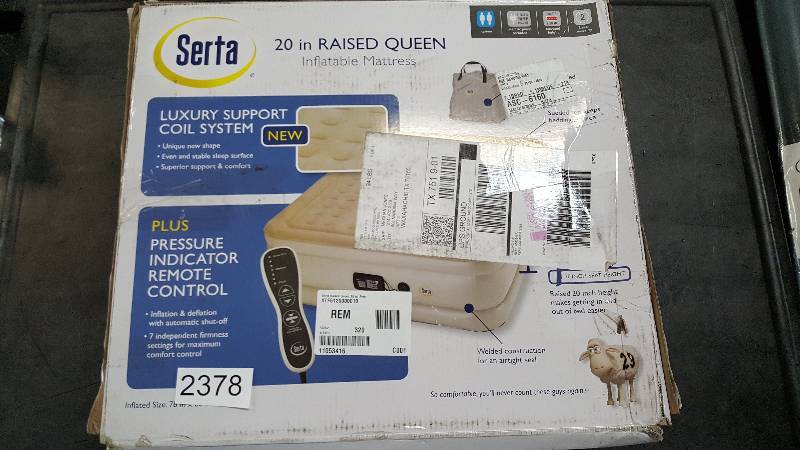lot 2378 image: Serta Raised 20 Queen Size Air Bed