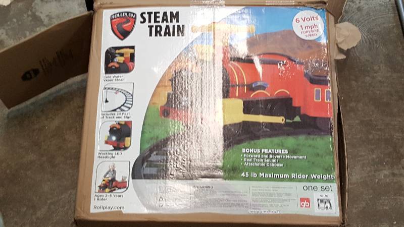 lot 2012 image: Rollplay Steam Train 6V Battery Ride-On Toy - Some wear & has a crack