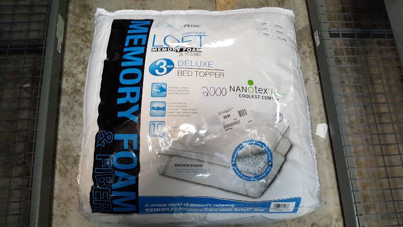 lot 2000 image: SensorPEDIC Gel-Infused Memory Foam Topper - Queen Size