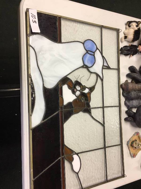 Stain Glass Cat Scene