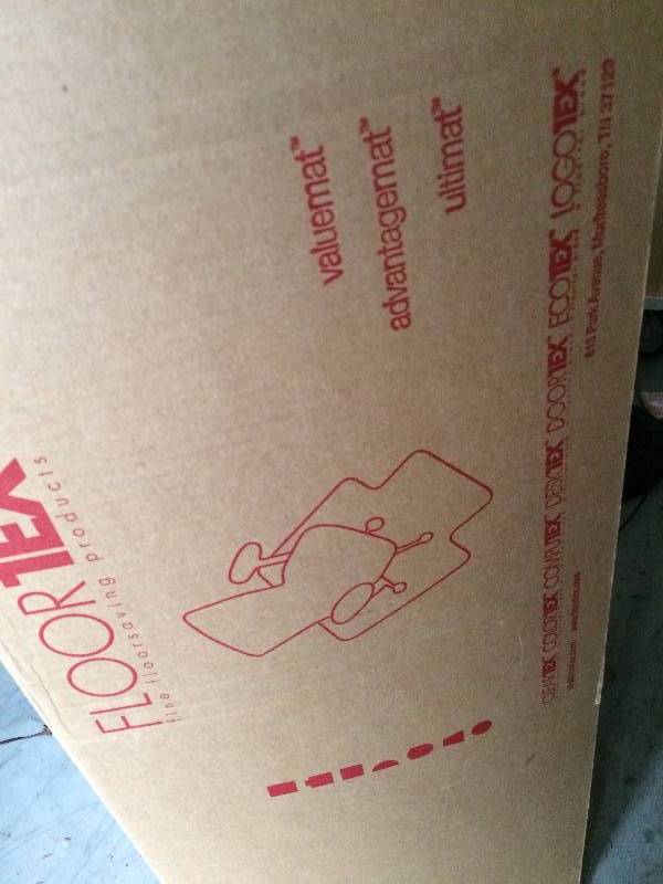 lot 7 image: Huge Appears New In Box Floortex Ultimat Polycarbonate Chair Mat for Protection Of Carpets