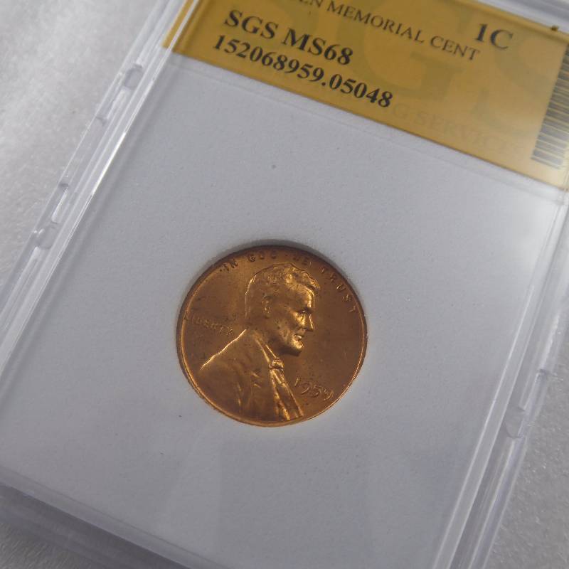 lot 33 image: 1959 P Lincoln Cent MS68