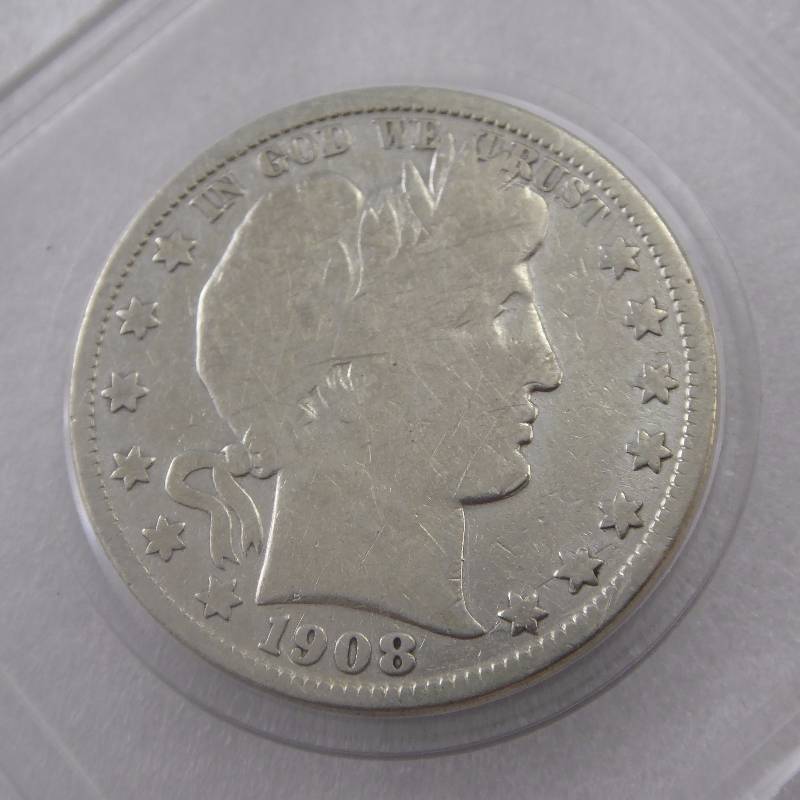 lot 52 image: 1908 O Barber Half Dollar