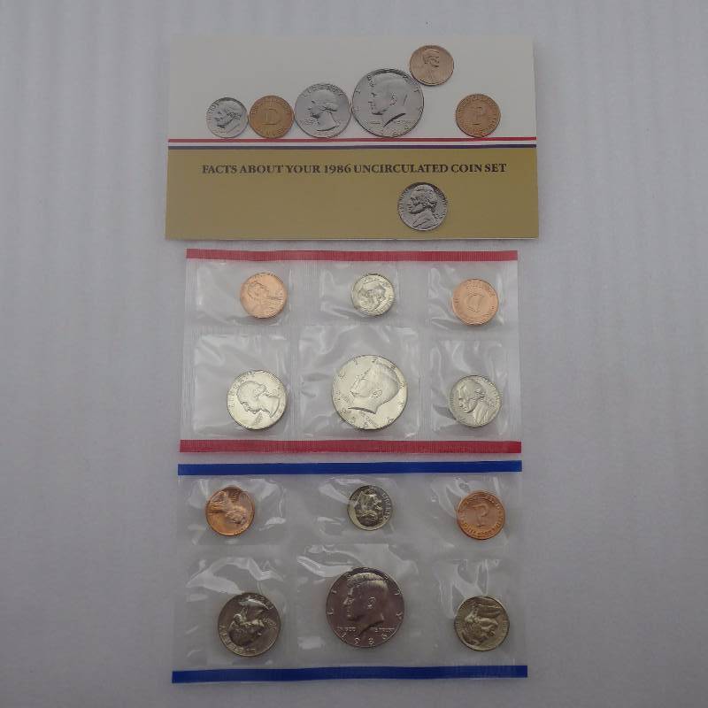 lot 132 image: 1986 United States Mint Uncirculated Coin Set