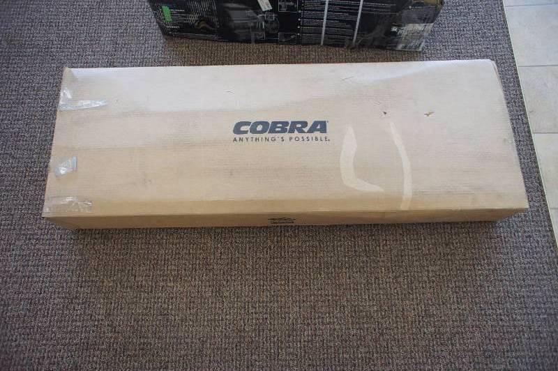 lot 24 image: BRAND NEW IN BOX - Cobra Speedster Swept Exhaust System Chrome #2225 Yamaha Raider THIS IS BRAND NEW IN BOX RETAIL OVER $799.99