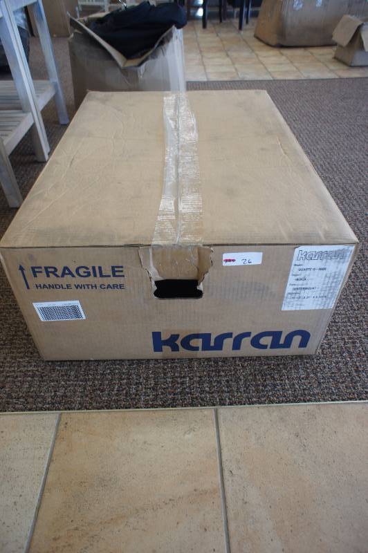 lot 26 image: BRAND NEW -  KARRAN - Quartz Q-360R Undermount Large  Small Bowl SINK BLACK COLOR