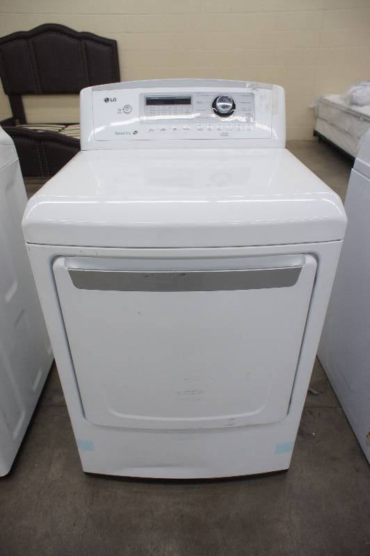 lot 34 image: New - Scratch & Dent LG Model # (DLE4970W) - Front-Loading Electric Dryer - White Color -  Tested Works - MSRP $ 899.99