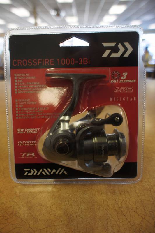 lot 49 image: New, Daiwa Crossfire Front Drag Spinning Fishing Reel 1000-3Bi