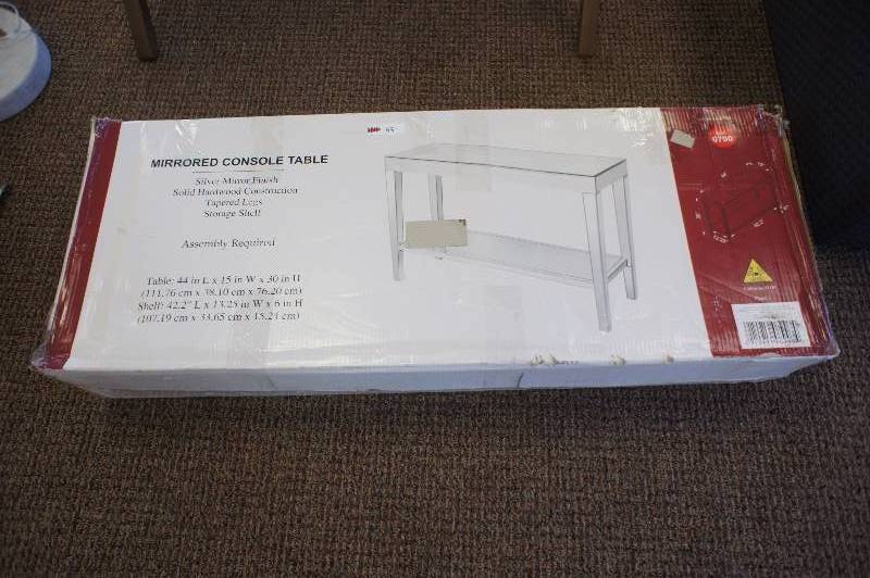 lot 65 image: In (Damaged) Box Mirrored Console Table